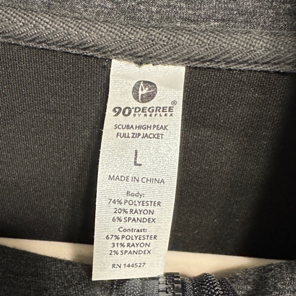 90 Degree By Reflex Charcoal Full Zip Jacket - Picture 2 of 6